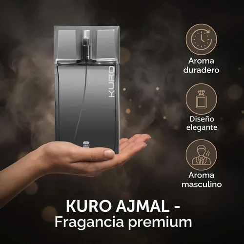 Vista 3 de Ajmal Kuro Eau de Parfum para Hombre, 3.0 oz – Aroma aromático picante