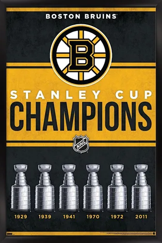 Vista 9 de Trends International NHL Boston Bruins - Champions 23 Wall Poster, 22.4L x 14.7W, Barnwood Framed Version