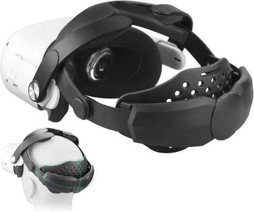 Vista 7 de MASiKEN Upgraded Head Strap for VR Headset Elite Strap Shift Weight On Forehead Release Face Squeeze Enhance Comfort in VR Games Breathable TPU Back