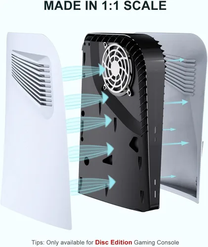 Vista 5 de Plates for Disc Edition, Faceplate with Cooling Vents, Anti-Scratch Dustproof Protective Cover Plates for PS5 Disc Edition (White)
