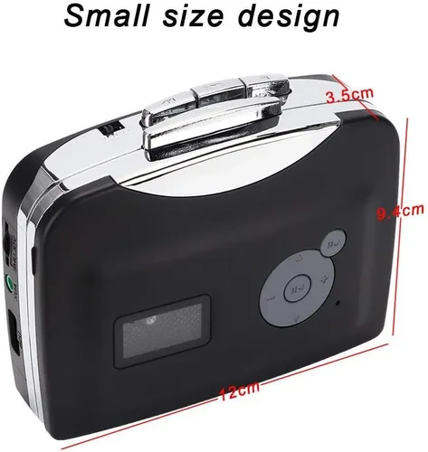 Vista 6 de Convertidor de casete a MP3, reproductor de cinta digital USB estéreo, con auriculares, transferencia a computadora, teléfono móvil y altavoz