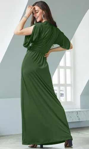 Vista 4 de KOH KOH - Vestido formal de manga corta para cóctel, suelto, cuello en V