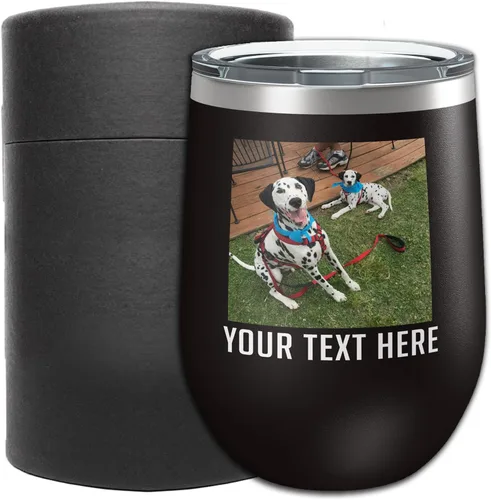 Vista 7 de Vaso de vino personalizado de 12 onzas (17 colores) para el Día de la Madre, con aislamiento térmico y recubrimiento en polvo, de acero inoxidable