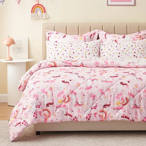 Vista 12 de PPOLCA Juego de edredón de dinosaurio azul tamaño individual para niños, ropa de cama de 5 piezas con sábanas y funda de almohada, súper suave