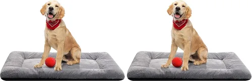 Vista 40 de Alfombrilla de cama para jaula de perro para perros extra pequeños. Cama de jaula de perro ultra suave. Alfombrilla de perrera lavable y Rosa