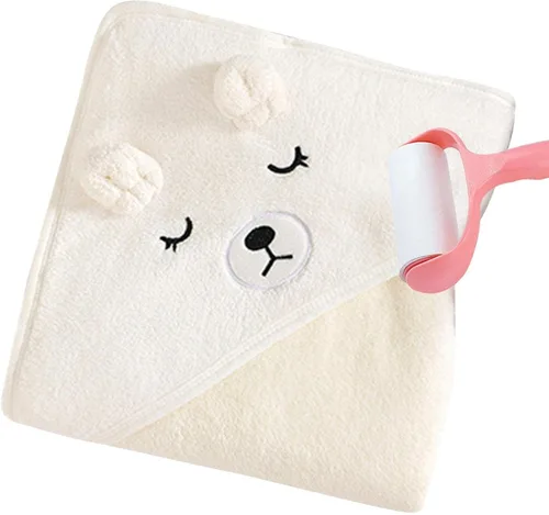 Vista 3 de Toalla con capucha para bebé, toalla de baño con capucha, toalla de baño con capucha de algodón para bebé, toalla de algodón con capucha de forro