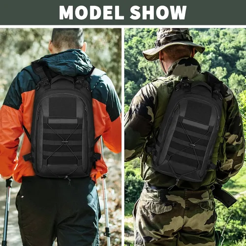 Vista 7 de HUNTVP Mochila táctica militar MOLLE mochila de caza mochila táctica Backpck paquete de asalto que se puede fijar con el chaleco y el cinturón