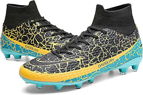 Vista 5 de OAOUIA Men's Soccer Cleats high top Football Shoes Youth Athletic Anti Slip Outdoor Soccer Shoes FGAG Breathable Training Football Sneakers