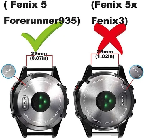 Vista 5 de Compatible con Garmin Fenix 5/6 Bandas, 0.866 in de silicona de repuesto para Garmin Fenix 6 Pro/5 Plus/Instinct/Forerunner 935/Approach S60/Quatix