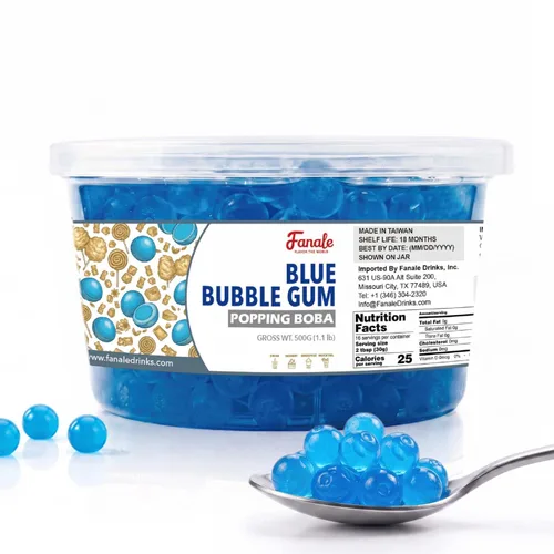 Vista 7 de Fanale Perlas Boba Popping de chicle para té de burbujas y bebidas, 7 libras
