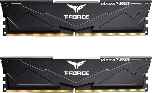 Vista 10 de TEAMGROUP T-Force Vulcan Alpha DDR5 Ram 32 GB Kit (2 x 16 GB) 5600 MHz (PC5-44800) CL40 Módulo de memoria de escritorio Ram (negro) Memoria