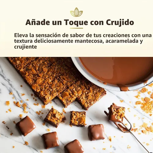 Vista 6 de Cocoläat Feuilletine - Dentelas de crêpe francesa trituradas Crunch de galletas desmenuzadas Hecho con mantequilla real Importado de Francia