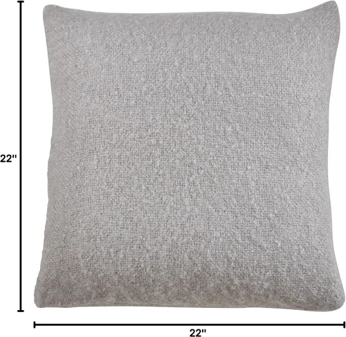 Vista 4 de SARO LIFESTYLE Angora Collection - Almohada de plumón de mohair sintético, 22 pulgadas, color gris