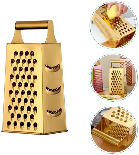 Vista 6 de Kichvoe Cocina Esencial Acero Inoxidable Rallador de Vegetales Cortador de Queso Trituradora de Alimentos Rallador de Acero