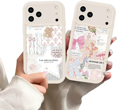 Vista 27 de Paquete de 2 fundas protectoras para iPhone 8 Plus/7 Plus de 5.5 pulgadas con collage de versículos bíblicos de Jesús para mujeres y niñas, diseño