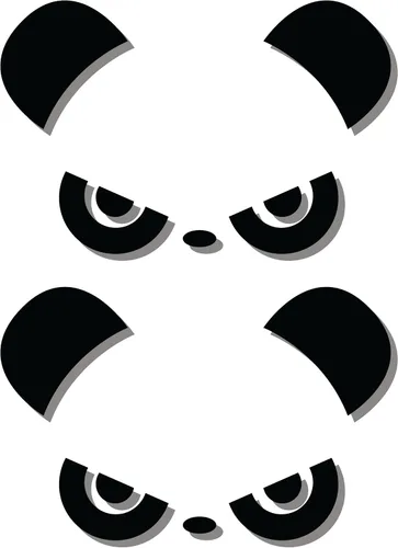 Vista 3 de Cute Angry Panda - Paquete de 2 calcomanías para parachoques, calcomanías de Sticker Bomb Vinyl para automóvil, camión, computadora, en cualquier