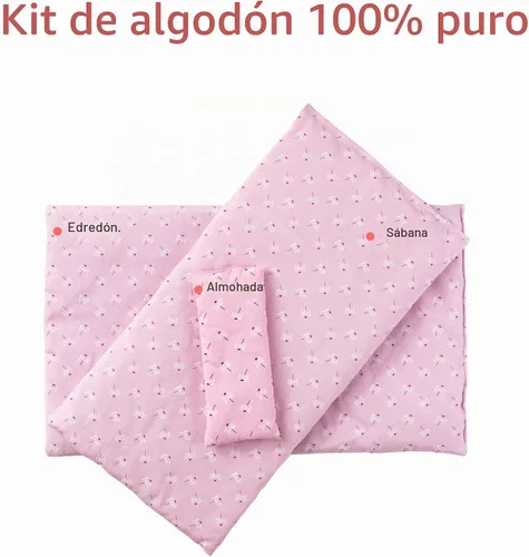 Vista 4 de Cuna de Muñecas de Madera ROBOTIME, Cuna de Muñecas con Balancín, Ropa de Cama Reversible para Niñas, Para Muñecas de Hasta 20 Pulgadas (Blanco)