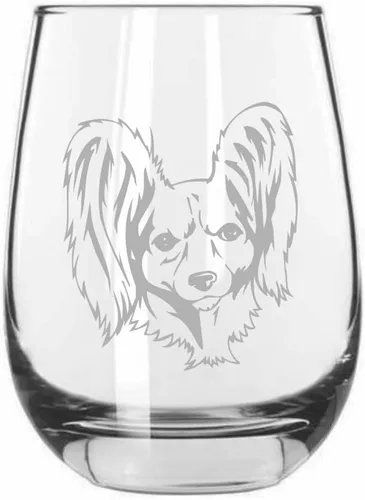 Vista 538 de Shar Pei (chino) - Vaso de vino sin tallo grabado para perro, 15.25 onzas