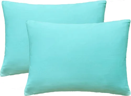 Vista 13 de iMaylex Fundas de almohada suaves 100% algodón egipcio con cierre de cremallera, acogedoras y ligeras, juego de 2, albaricoque, estándar, 20 x 26