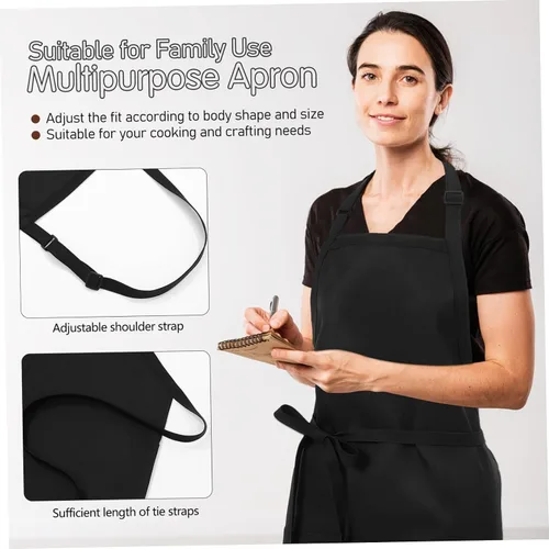 Vista 7 de GLEAVI Delantal de trabajo con bolsillos de correas para cocinar, hornear y pintar, diseño unisex para hombres y mujeres.