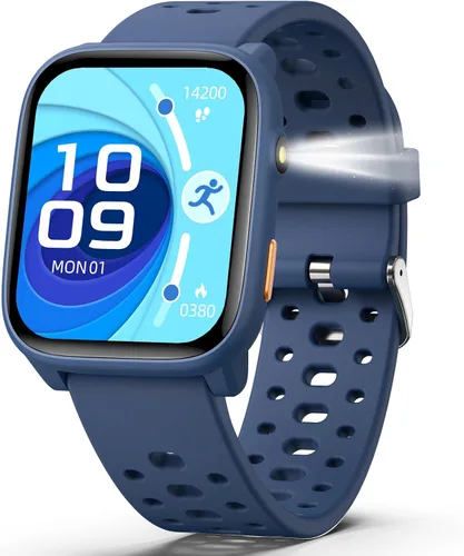 Vista 12 de Reloj inteligente para niños con juegos de rompecabezas, relojes para niños de 1.83", monitor de ritmo cardíaco, monitor de sueño, podómetro, reloj