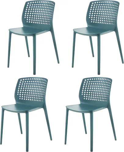 Vista 28 de LESHI Silla de comedor moderna apilable de plástico con respaldo sin brazos para comedor, sala de estar, jardín, patio, balcón, escritorio