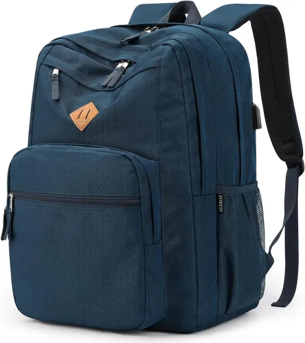 Vista 31 de ZORFIN - Mochila de 26 litros para la escuela, universidad y viajes, impermeable, con 8 compartimentos, Verde militar, Moderno