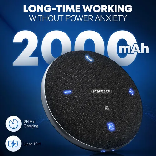 Vista 7 de M4 Altavoz Bluetooth con micrófono de conferencia con reducción de ruido AI Transcripción AI Full-Duplex USB Altavoz con recogida de voz 360°