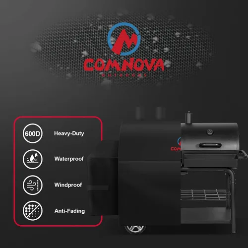 Vista 3 de Comnova Cubierta de Parrilla para Char Griller de 3 Quemadores de Combustible Dual – Cubierta de Ahumador 600D para Char Griller, Cubierta
