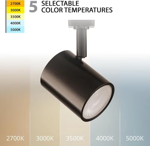 Vista 2 de WAC Lighting Charge 8010 - Kit de 3 luces LED de 27 W con alimentación de toldo flotante y riel de 4 pies con tapas finales, cabezales Bronce oscuro