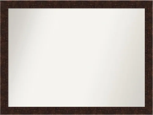 Vista 69 de Amanti Art Espejo de baño de bronce para sobre fregadero, 24 x 24 pulgadas, espejo de tocador cuadrado estrecho de bronce Manhattan, marco de madera