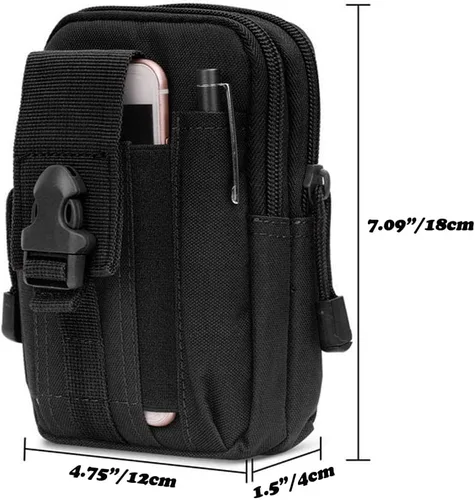 Vista 2 de PHILEX - Bolsa táctica Molle EDC Utility Gadget al aire libre para hombres con cinturón de teléfono clip funda