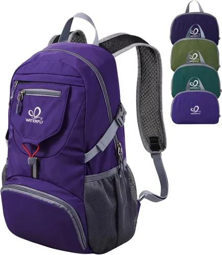 Vista 19 de WATERFLY Mochila pequeña ligera y plegable: mochila de 20 l ultra ligera, plegable, de senderismo, de viaje, de camping, de día, para hombre y mujer