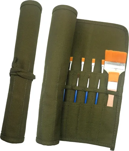 Vista 15 de Funny live Portapinceles para Suministros de Arte, Soporte para Pinceles de Artista y Organizador de Almacenamiento Estuche Bolsa Enrollable