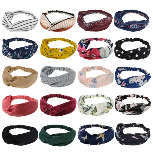 Vista 8 de DRESHOW - Paquete de 10 diademas para mujer con diseño entrecruzado vintage, estilo bohemio, trenzadas, elásticas, accesorios para el cabello