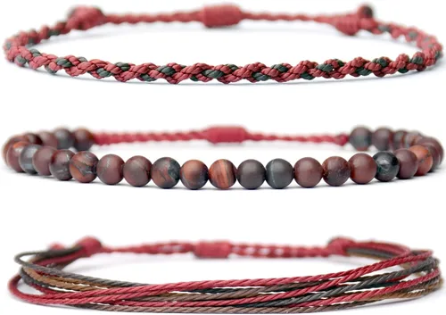 Vista 25 de Pulsera curativa hecha a mano con cuentas de piedra natural, regalo para hombres, pulsera de cuerda ajustable