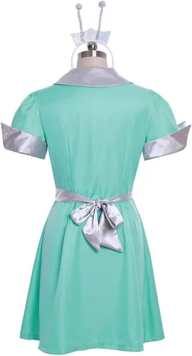 Vista 3 de Roswell Crashdown Cosplay Disfraz de Liz Parker Cafe camarera vestido de criada