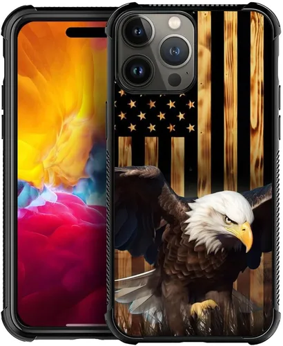 Vista 14 de Funda compatible con iPhone 8, a prueba de golpes, antiarañazos, bandera de ciervos de cola blanca de grano de madera estadounidense