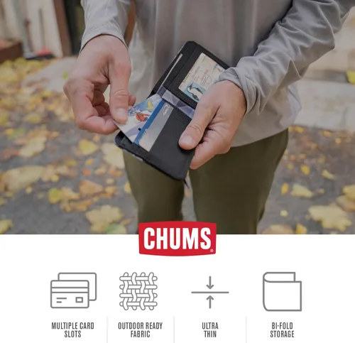 Vista 4 de Chums Cartera plegable Rover, bolsillo frontal delgado RFID, Borgoña