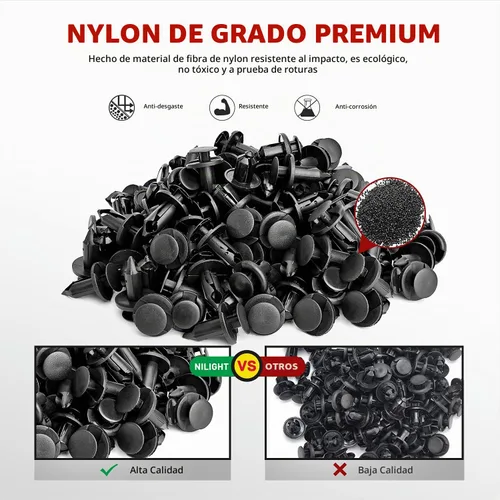 Vista 4 de Nilight 150 piezas de sujetadores de parachoques tipo empuje, clips de remache universales para automóviles y sujetadores para parachoques