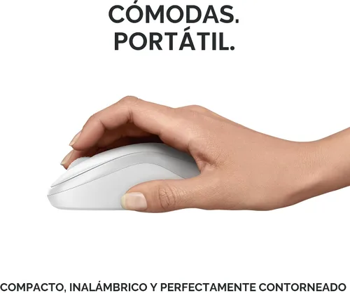Vista 5 de Logitech Ratón inalámbrico Bluetooth silencioso compacto M240 - Blanco Blanco hueso