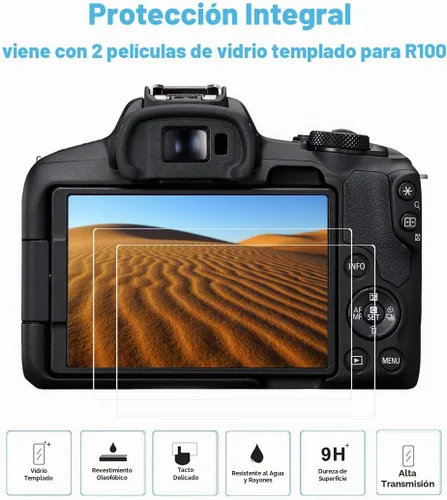 Vista 3 de Pocoukate Funda para cámara Canon EOS R100, cubierta protectora de silicona suave con protector de pantalla EOS R100, Accesorios para cámara sin