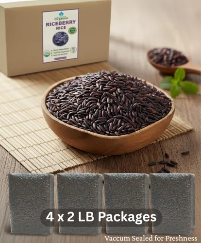 Vista 5 de Arroz orgánico de 8 libras, arroz de jazmín negro tailandés morado, certificado por USDA, frescura premium, cosecha pequeña directamente desde