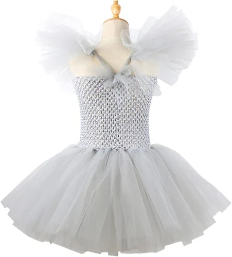 Vista 3 de Bonito vestido de tutú para niños pequeños disfraz de payaso de Halloween cosplay para niñas