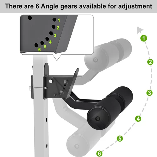 Vista 5 de Nordic Hamstring Curl Attachment for 2"x2" 3"x3" Power Racks Functions as dip bar, belt squat mount and safety spotter arms for home gym strength