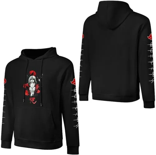 Vista 4 de MIOBER Anime - Conjunto de sudadera con capucha y pantalones deportivos de manga larga para hombre y mujer