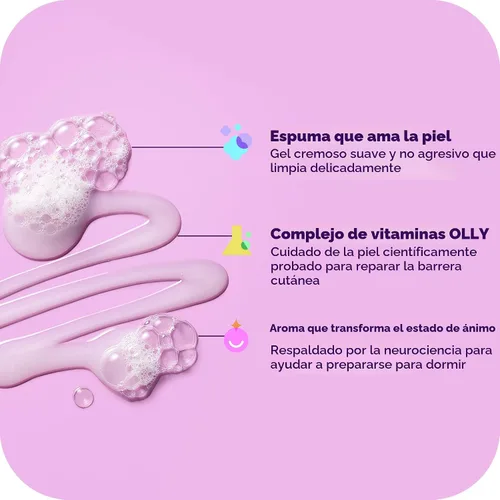 Vista 6 de OLLY Renew Body Wash con vitamina D, retinol y botánicos - Limpiador nutritivo para reparación de barreras cutáneas, hidratación profunda, aroma a
