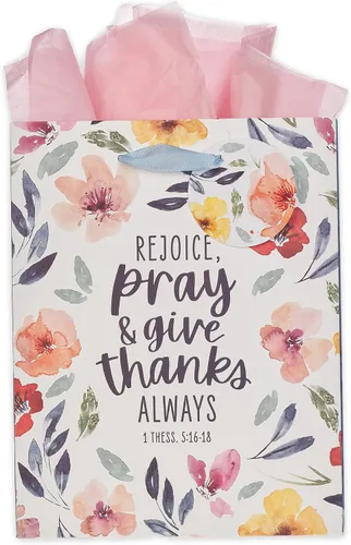Vista 18 de Christian Art Gifts Bolsa de Regalo Retrato con Etiqueta y Juego de Papel de Seda para Mujeres: Quédate Quieta y Conoce - Salmo 46:10 Versículo