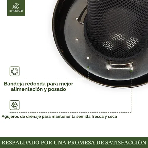 Vista 3 de Kingsyard Comederos para pinzones para exteriores colgantes, comedero para pájaros de tubo de malla metálica para semillas de nyjer/cardo, gran