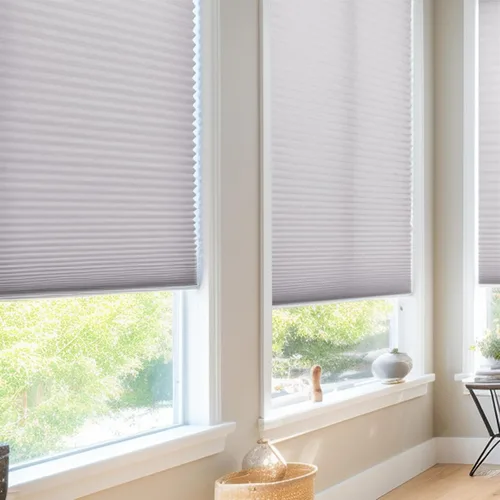 Vista 27 de Changshade - Persianas personalizadas de panal opacas sin cordones para ventanas interiores, persianas de panal para habitación con oscurecimiento